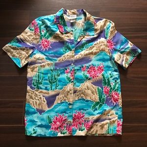 Vintage Desert Succulent Button Up Top- Medium